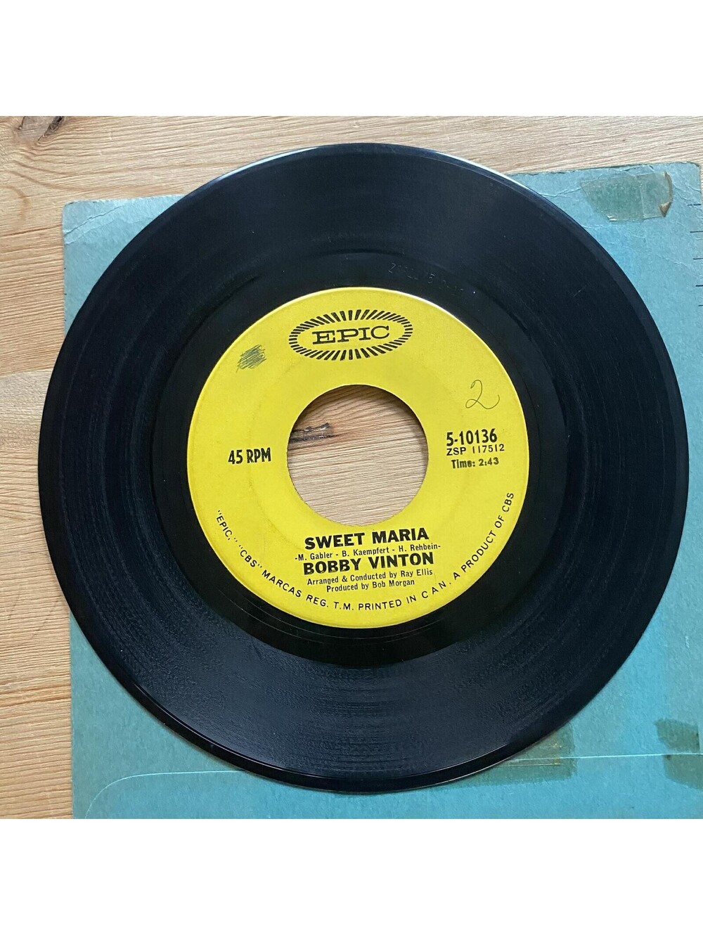 Bobby Vinton - For he's a Jolly Good Fellow/Sweet Maria 45rpm VG+ R10
